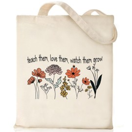 Nioobager Canvas Tote Bags Teacher Appreciation Gifts Aesthetic Travel Beach Bag Cute Reusable Grocery Shopping Bag