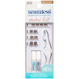 Ardell Seamless Underlash Extensions Balayage Mini Kit, 10 Lashes, 1 Day Clear Glue, Seal, Applicator, Perfect for On-the-Go Lash Customization, 1-pack