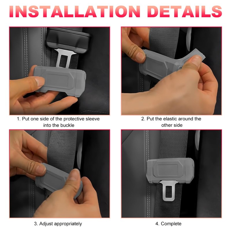DXNQ 2PCS Car Seat Belt Buckle Covers, Anti-Scratch Silicone Auto