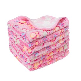 MIRDFEJ Pet Blankets for Dogs Cats - 4 Pack Bone Paw Print Pattern Super Cute Soft Fleece Fluffy Dog Blankets for Small Medium Large Doggy Kitten