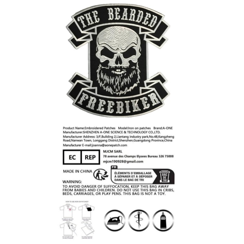 Embroidered Iron on Patch - Big Patch - The Beard