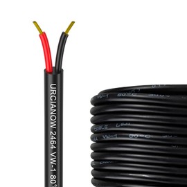 URCIANOW 20AWG 10 m Electric Wire 0.5 mm² 2 Conductors Electrical Cable of Thickness 20 UL2464 Electric Wire 20 AWG PVC Cord with Stranded Tinned Copper Wire Suitable for LED