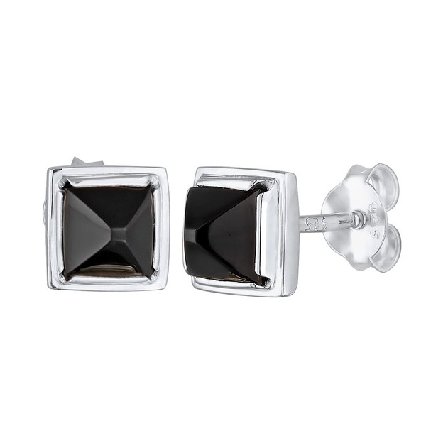 Kuzzoi 0312530921 Men's Stud Earrings Square (7 mm) with Black