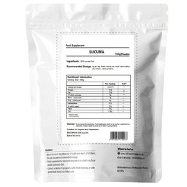 UKHealthHouse Premium Lucuma Powder - 100% Pure with Nothing Added - Allergen Free Certified Strong GMO Free Vegan High in Fibre Rich in Potassium UK (100g)