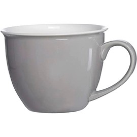 Ritzenhoff & Breker Doppio Jumbotasse, Jumbo Obere, Milchkaffee Obertasse, Ober Tasse, Geschirr, Porzellan, Grau, 350 ml, 576818, 1 Stück