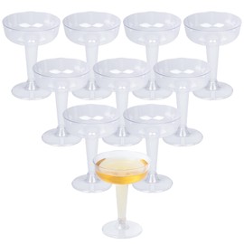 ISKYBOB 18 Pieces Plastic Coupe Glasses Set, Disposable Champagne Glasses Cocktails Cups 120ml / 4oz Clear Champagne Tower Bulk for Wedding, Parties