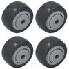 4Pcs Mute Wheel PU AntiWinding Furniture Trolley Directional Caster 2in