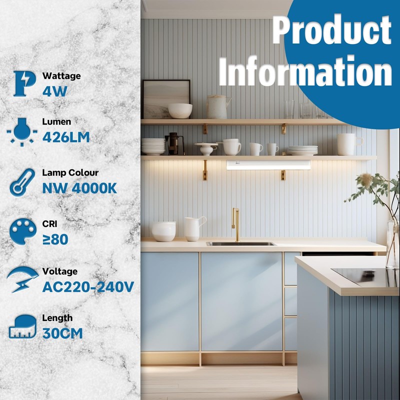 Brightark 4W LED Under Cabinet Kitchen Light 30cm Under Counter