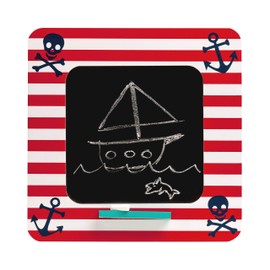 Premier Housewares Outdoor Chalkboard Pirate Themed Kitchen Blackboard MDF Chalk Boards Red/ White Kitchen Chalkboard H 30 X W 30 X D 2 Cm