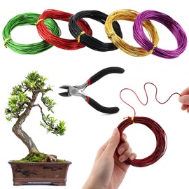 Tree Training Wire Kit - 5 Rolls (164ft),Bonsai Training Wires with Wire-Cutter,Aluminum Wires Bonsais Tool Kit, Bonsai Accessories for Bonsais Trees Indoor Garden DIY Tools