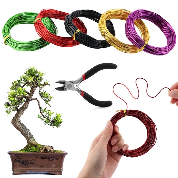 Tree Training Wire Kit - 5 Rolls (164ft),Bonsai Training Wires