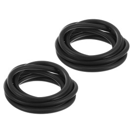 uxcell 2 Pcs Silicone Foam Seal Strip, 8mm(0.31") Dia 2m(6.56 Ft) Long Round Solid Weather Stripping Sponge Rubber Bar for Door Window DIY Gasket Automotive, Black