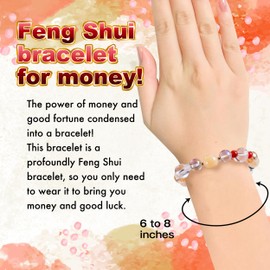 Yokohama Wakuwaku kan Feng Shui bracelet yellow lucky charm money fortune beads women unisex stretch