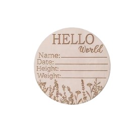 Handcrafted Basswood,Baby Birth Announcement Sign with Monthly Milestone Cards and Baby Name Sign, Wooden Photo Props and Growth Milestone. (A)