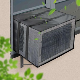 Demao AC Screen Cover for Outside Unit, 25.6" W × 21" D × 18" H Universal Window AC Mesh Cover to Protect Air Conditioners from Sunlight Water Dust Scratches