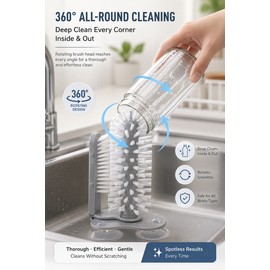 Bottle Cleaning Brush for Cups – Detachable Suction Base Cleaner for Kitchen, Baby Bottles & Travel Cups