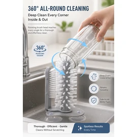 Bottle Cleaning Brush for Cups – Detachable Suction Base Cleaner for Kitchen, Baby Bottles & Travel Cups