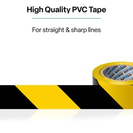 Shadow Foam PVC Floor Marking Tape | Premium Vinyl Safety Marking Tape| For Warehouses, Industry, Shops | 33M Single Roll (Black, Three Pack 50mm)