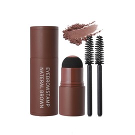 CBKSUHBADE Eyebrow Stamp Stencil Kit - Eye Brow Stamping Kit, One Step Brow Trio Stamp Kit, Eyebrow Powder with 10 Reusable Eyebrow Stencils Kit (Brown)