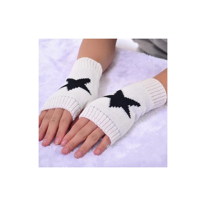 yolrdiw Women's Therian Star Fingerless Gloves Wrist Length Knitted Mitten