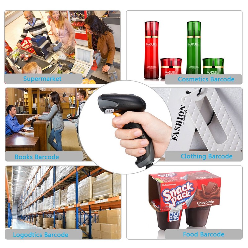 Bluehresy 2D Barcode Scanner USB Wired 1D 2D Datamatrix PDF417