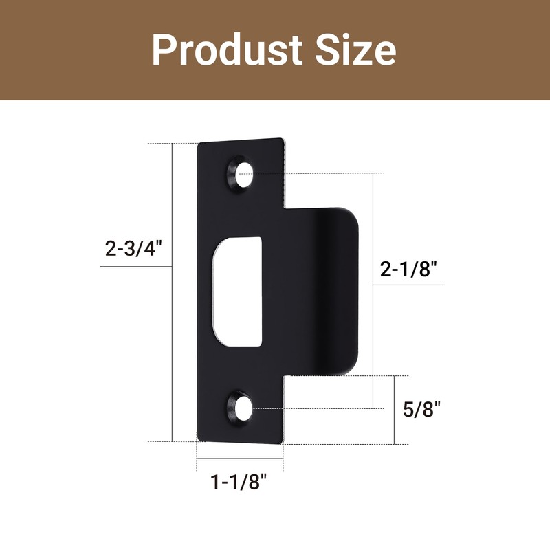 T-Strike Door Strike Plate, Stainless Steel Strike Plates for Interior