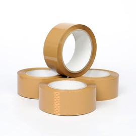 6 Rolls of Strong Sticky Brown Buff Carton Sealing Packing Parcels Packaging Tape for Moving House, Cardboard Boxes, Office Use Multipurpose (48mm x 66M) by AKAR