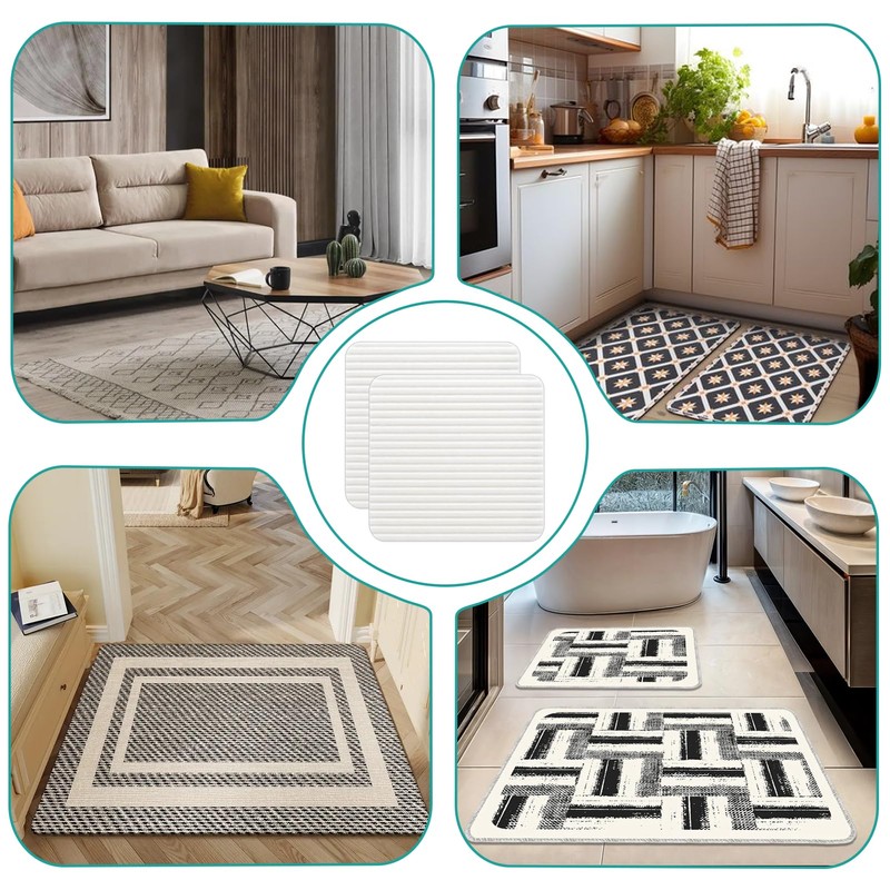 4Pcs Carpet Grippers For Rugs On Top Of Carpet, Rug