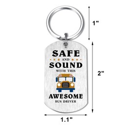 Viayen Bus Driver Appreciation Gifts for Men Women - Awesome School Bus Driver Day Birthday Thank You Drive Safe Keychain