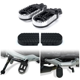 REARACE Motorcycle Bike Foot Pegs, Fit for Husqvarna Vitpilen/Svartpilen 401/701 18-24, Svartpilen 250 20-24, 125/200 21-24, Stainless + Rubber Wide Fat Footrest Motorcycle Larger Foot Pedals (Black)