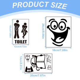 COYUN Set of 6 Toilet Stickers, Wall Stickers, Toilet Seat, Closing in Your Lid, Wall Sticker