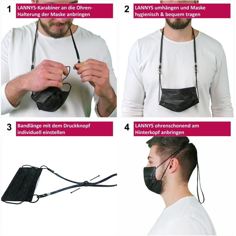 LANNYS Mask chain, mask holder, mask strap for mouth guard/disposable