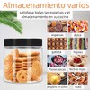 16 Tarros de Plástico Transparente con Tapas 520ml, Recipientes Herméticos
