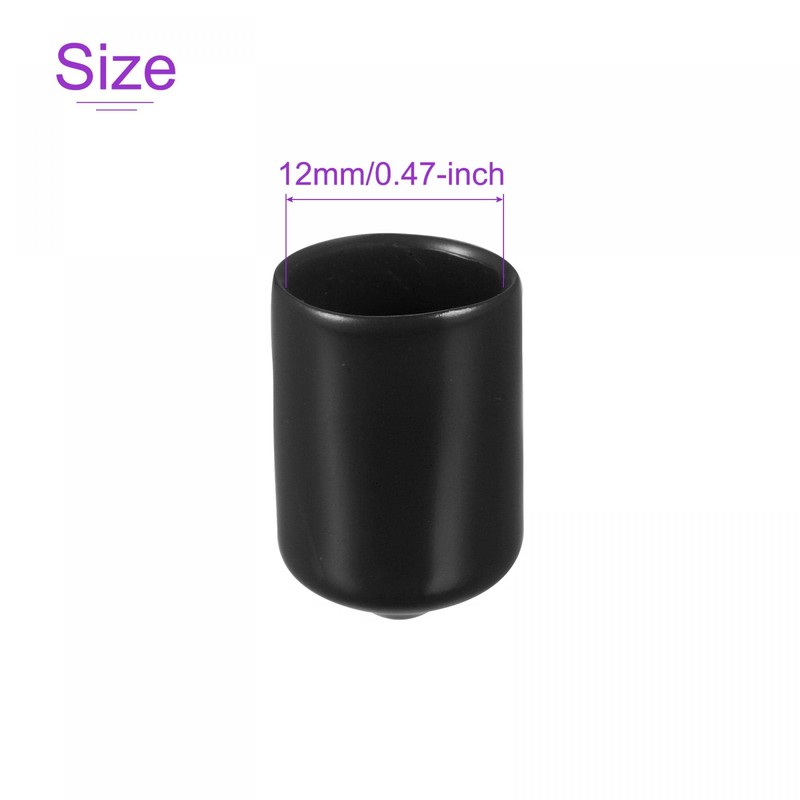 sourcing map 50 Pack 1/2"(12mm) ID Black Screw Thread Protectors