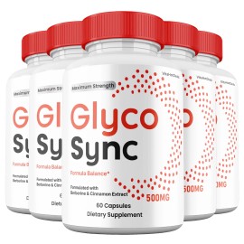 Glyco Sync Capsules, Max Strength, GlycoSync Blood Support Supplement (5 pack)
