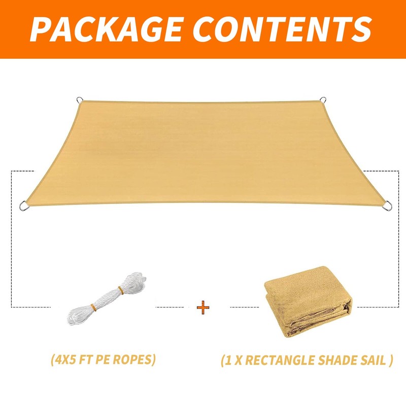 OOTONAT 16' x 20' Rectangular Sun Sail Shades Canopy UV