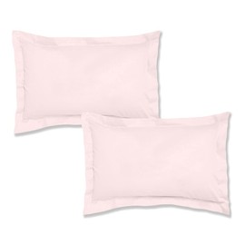 Bianca 200 Thread Count Cotton Percale Oxford Pillowcase Pair Blush