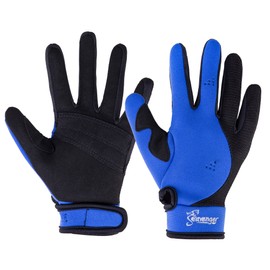 Seavenger Abyss Dive Gloves | 1.5mm Neoprene Mesh | Scuba Diving, Wakeboarding, Spearfishing (Blue, Small)