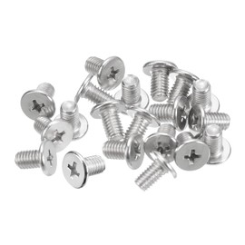 sourcing map M5-0.8 x 8mm 20Pcs Flat Round Head Screws 304 Stainless Steel Phillips Drive Machine Screws Hardware Fastener for Furniture Connection