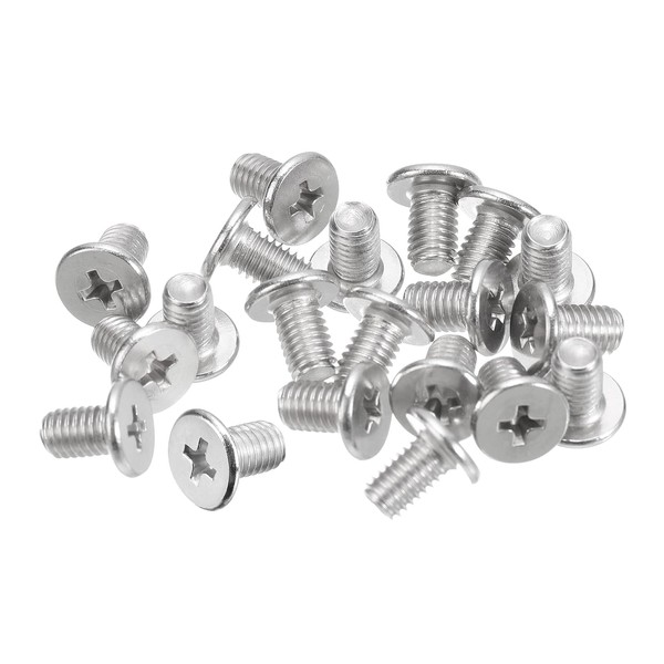 sourcing map M5-0.8 x 8mm 20Pcs Flat Round Head Screws