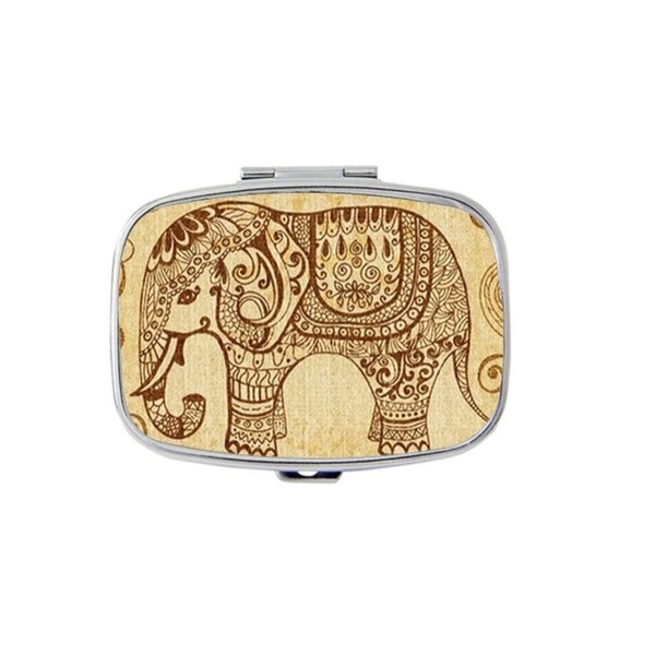 ElephantCustom Fashion Style Rectangle Pill Box Silver Jewelry Box,Coin Purse