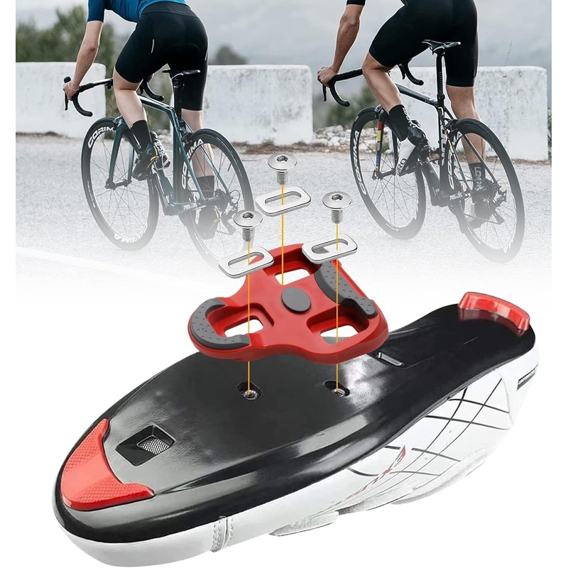 NAACOO KEO Cleats Compatible Bicycle Cleats, red