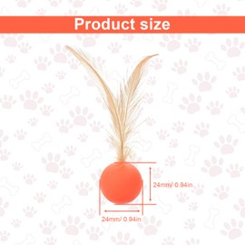 LINTRA Pack of 3 Cat Toy Balls with Elastic Cat Balls, Rubber Cat Toy Balls, with Feather Interactive Play Ball for Cats, for Playing Training Activities