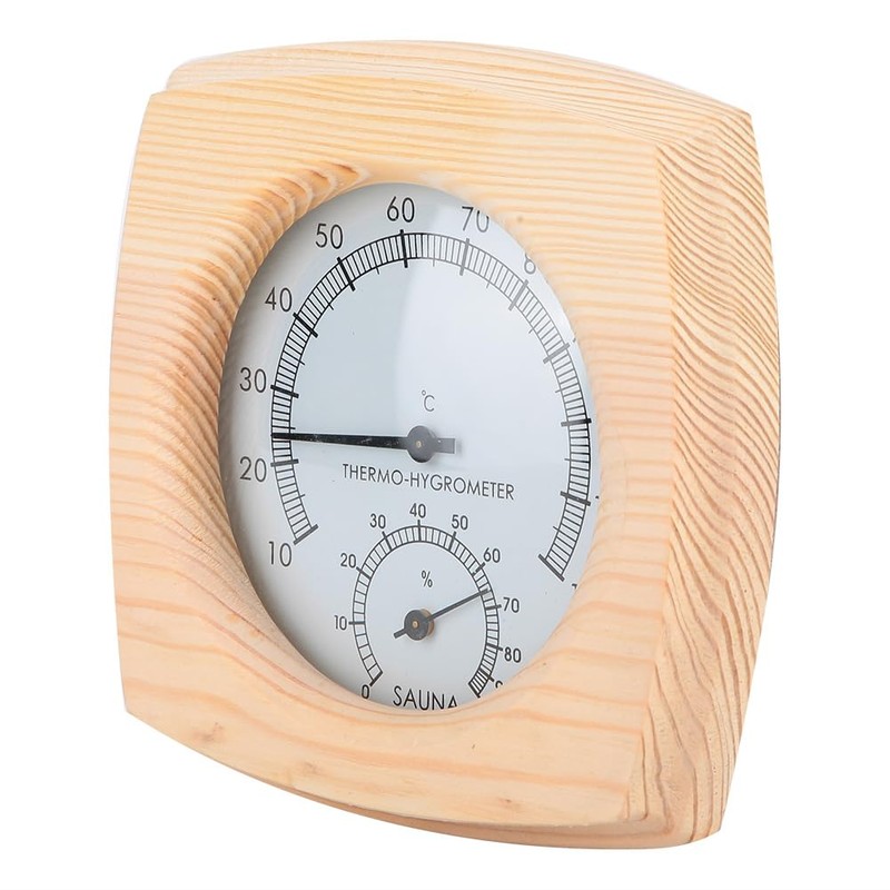 Sauna Thermometer/Hygrometer, Analog Hygrometer, Wall Mounted, High Precision, Easy to