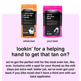 B.TAN b.tan Face & Body Self Tanning Mitt | Glow Your Own Way Smooth Gel Glove - Sunless Tan Applicator, Streak-Free, Even Application, Double Sided, Reusable, Great for Cream, Lotion, Suncreen