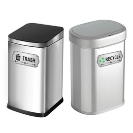 Hepertise Recycle Stickers for Trash Bins - Enhance Your Recycling Bin with Trash Can Stickers for Kitchen 2 Set