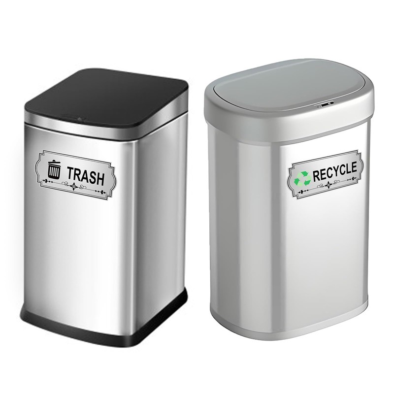 Hepertise Recycle Stickers for Trash Bins - Enhance Your Recycling
