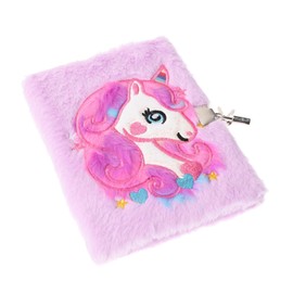 MAGICLULU Plush Diary Book Student Notepad School Planner Office Notebook Lightweight Tail Pattern Cover