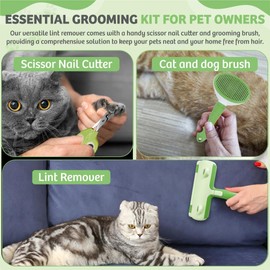 Pet Hair Removal Lint Roller, Pet Hair Roller, Pet Deals, Pet Supplies for Dogs, Pet Hair Removal Broom, Lint Roller Reusable, Combo with Nail Clipper and Pet Grooming Brush.