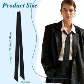 Black Tie For Women Bow Ribbon Bowtie For Womens Girls Solid Dots Self Tie Adjustable Black Pre-Tied Zipper Satin Ribbon Bow Wide Folding Bowties Accessory For School Uniforms Cosplay Wedding Party